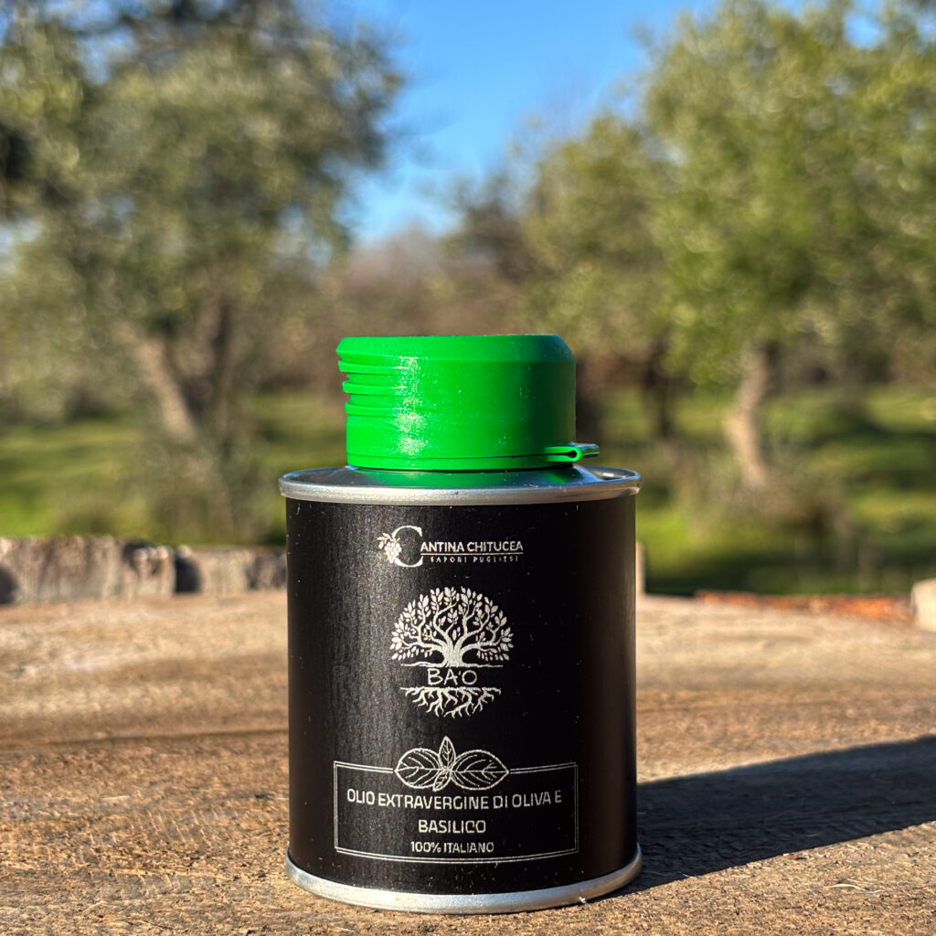 Basilikumöl, Olivenöl mit Basilikum, Caprese Öl, aromatisierte Olivenöle, BA'O, Cantina Chitucea, Tomate Mozzarella Öl, italienisches Kräuteröl, frisches Basilikumöl, Dressing für Tomatensalat, natürliches Würzöl, Gourmet Öl Basilikum, Geschenk für Italienfans